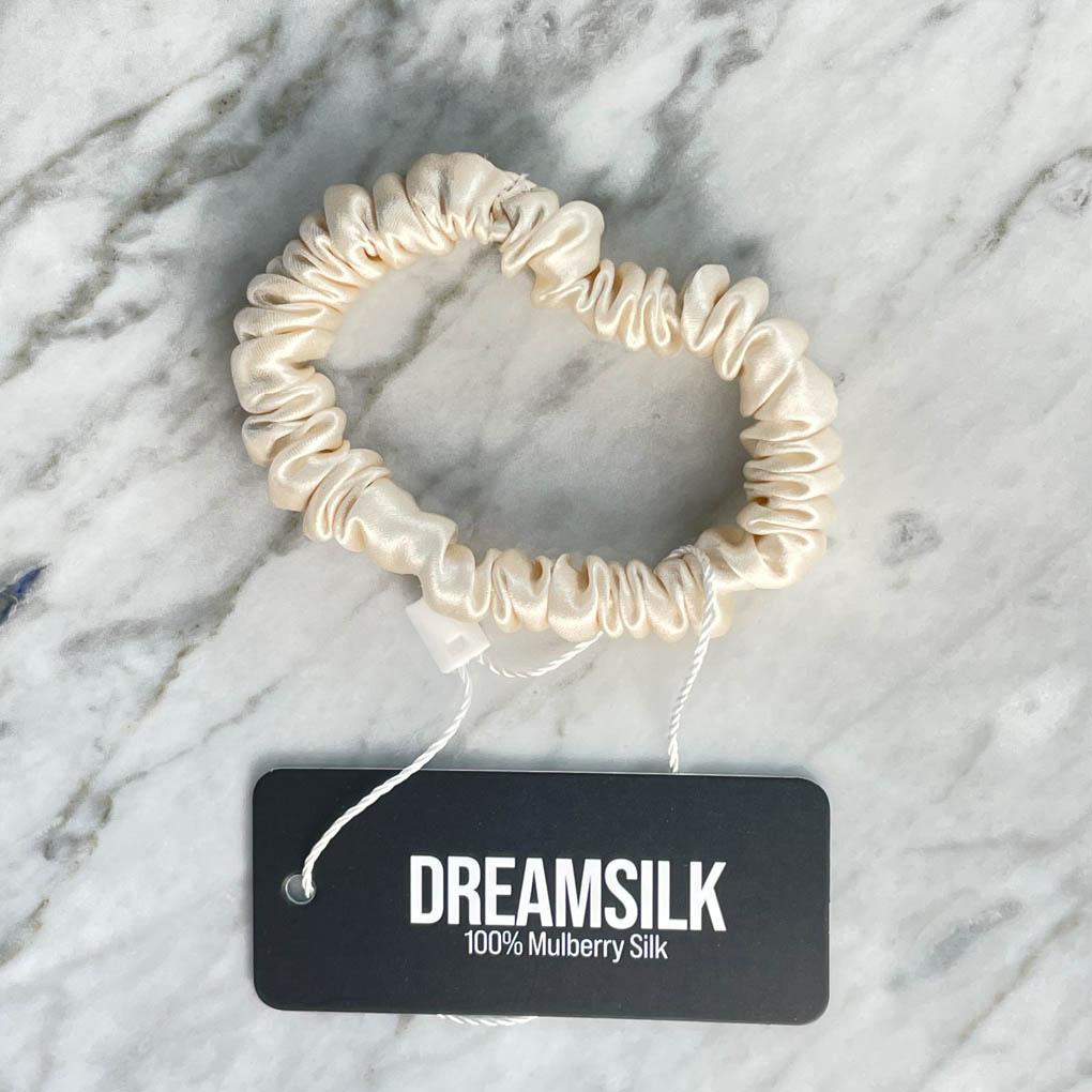 DREAMSILK scrunchie worn in the hair