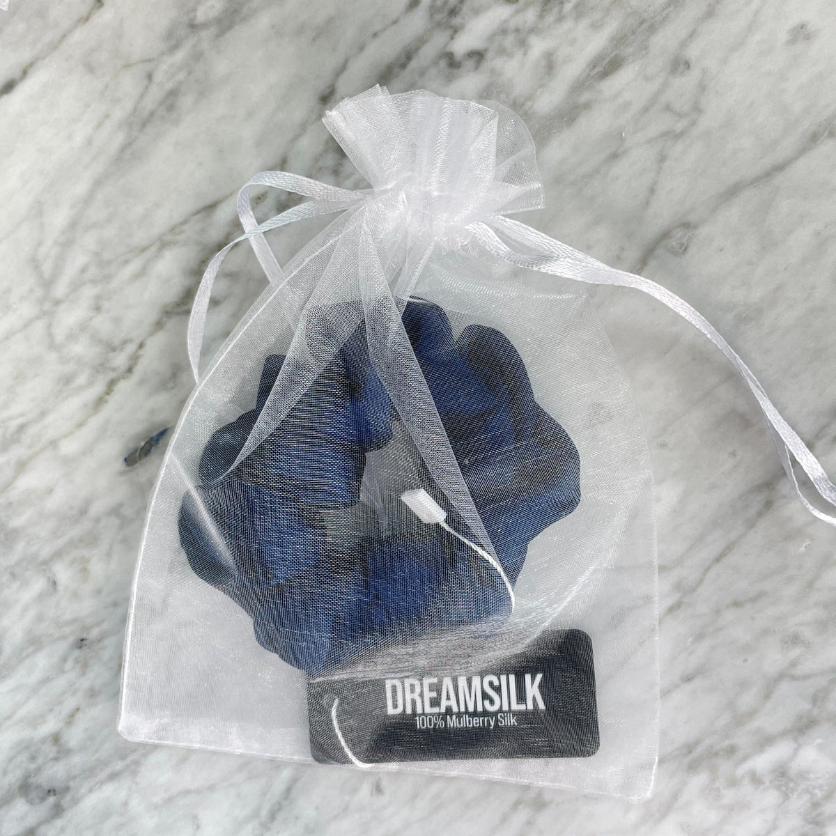 DREAMSILK scrunchie worn in the hair