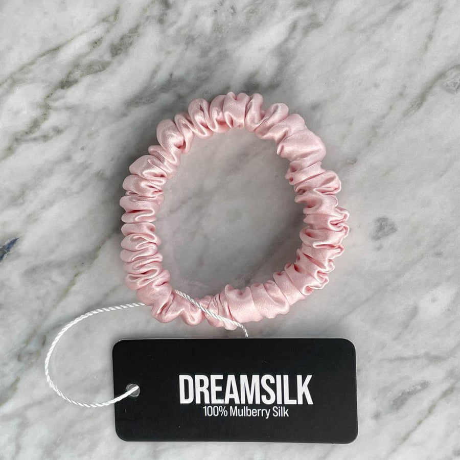 Pink Silk Scrunchie - Skinny