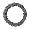 Chouchou skinny en soie noir gris foncé