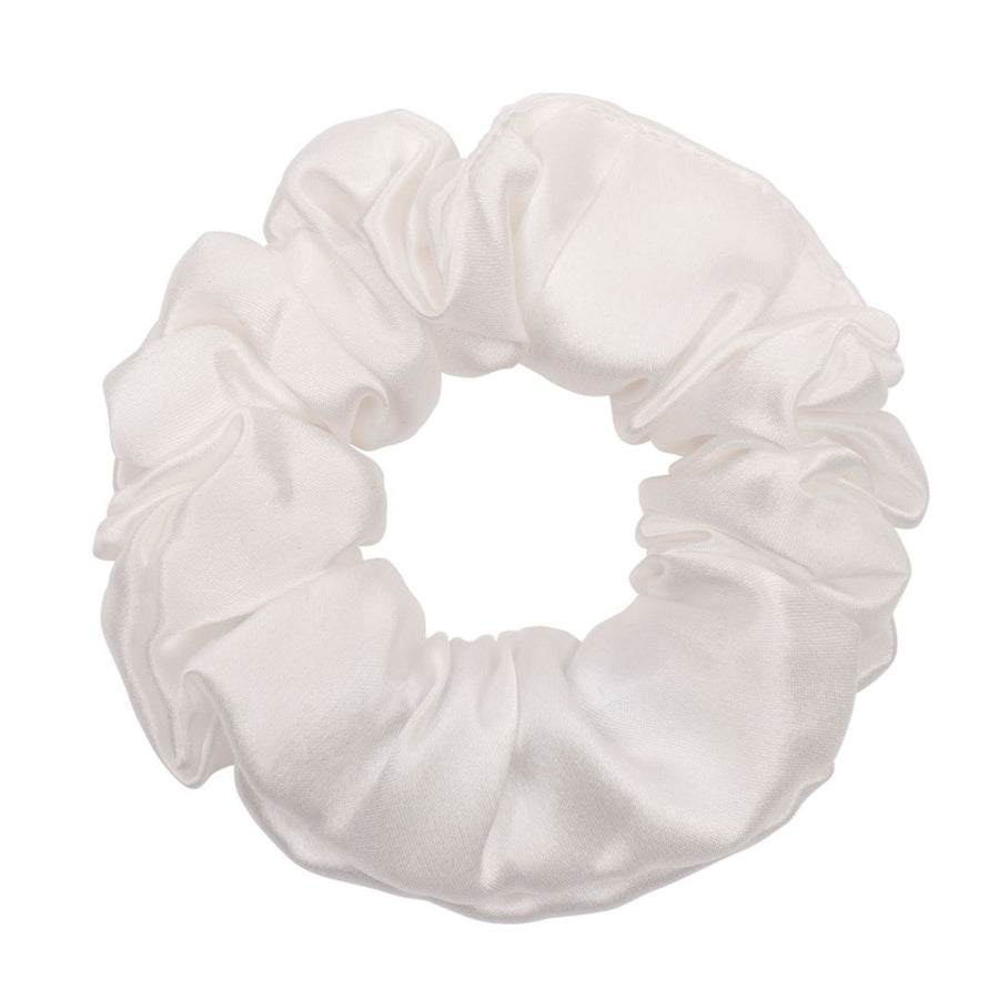 White Silk Scrunchie - Regular