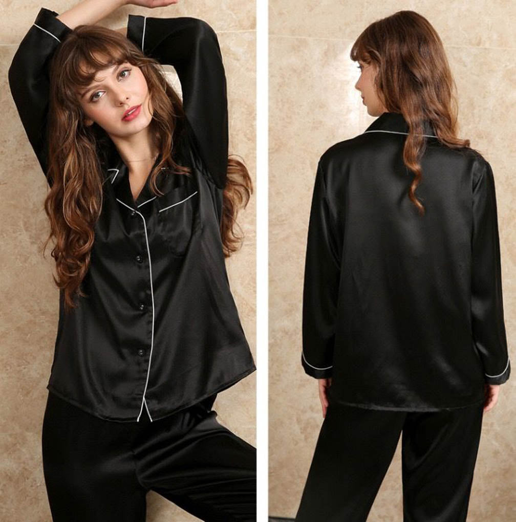 Black Silk Pyjamas - Dreamsilk